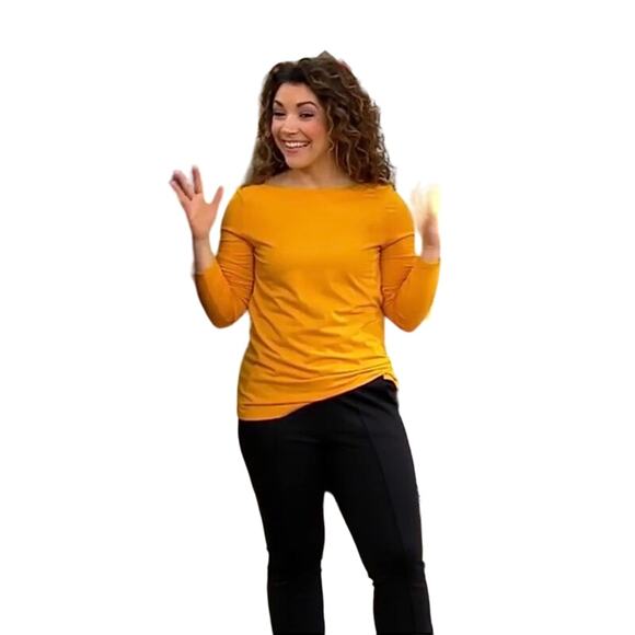 Anybody Cozy Knit Criss Cross Back Long Sleeve Top GOLDEN NWOT SIZE 3XL - Picture 3 of 9